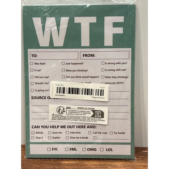 WTF Notepad 4.25" x 5.5" With Funny Checklist Design - Picture 2 of 2